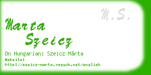 marta szeicz business card