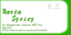 marta szeicz business card